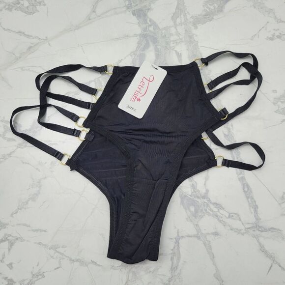 2/$20 Brand New Sexy Black 3 Stings  Underwear Panties Size: Large - Picture 7 of 7